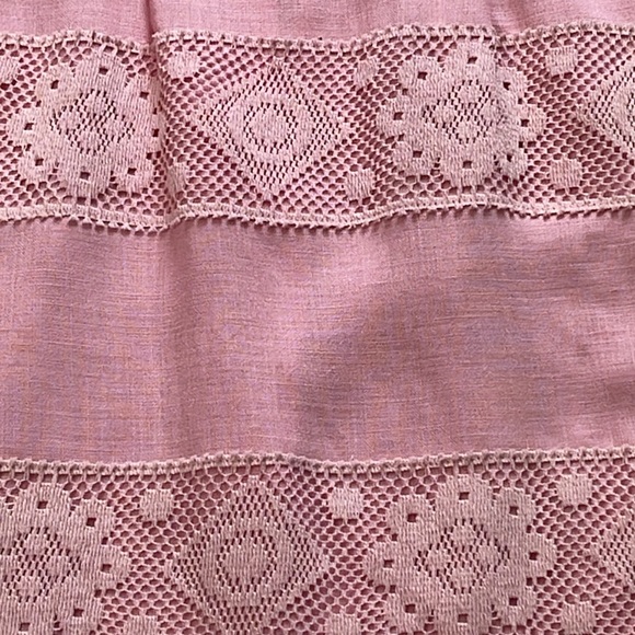 Vintage Pink Linen and Lace Carol Brent Dress - Picture 14 of 17